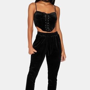 Velvet Corset Jogger Set